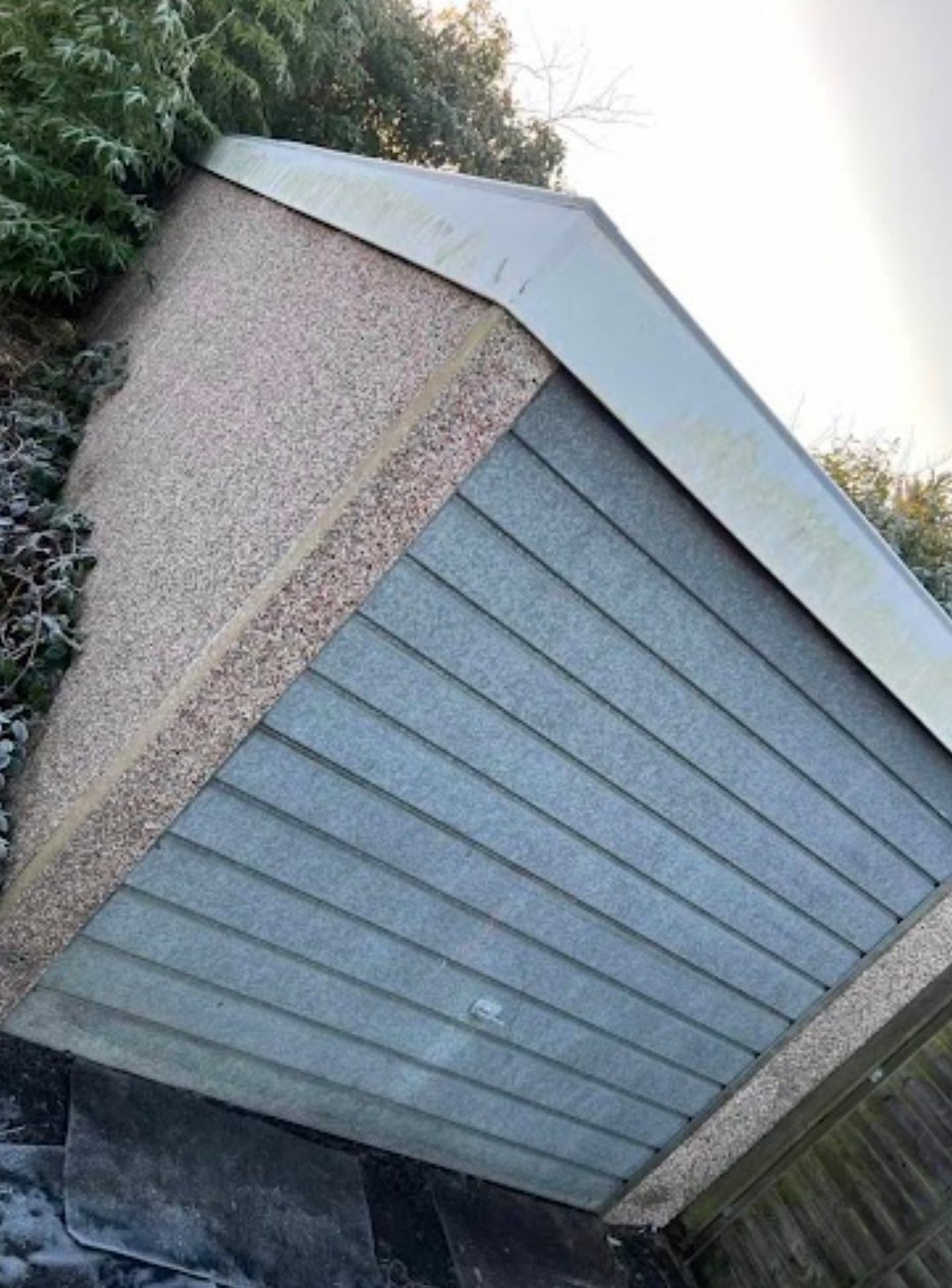Pebble-dash outbuilding before a clearance job in Dorset in Wimborne, Dorset